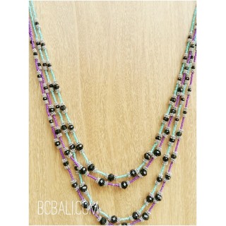 two color crystal bead bali necklaces fashion